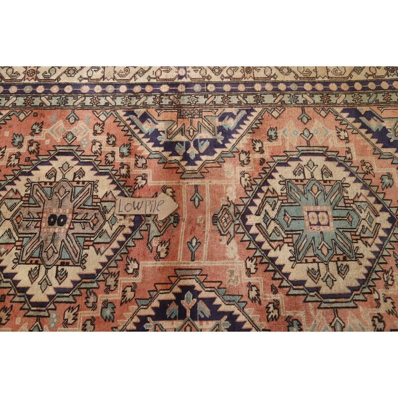 Geometric Ardebil Persian Vintage Area Rug Hand-knotted Wool Carpet - 4'9"x 10'0"