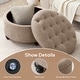preview thumbnail 58 of 64, Tufted Large Round Storage Ottoman Footrest Beige/ Grey/ Blue
