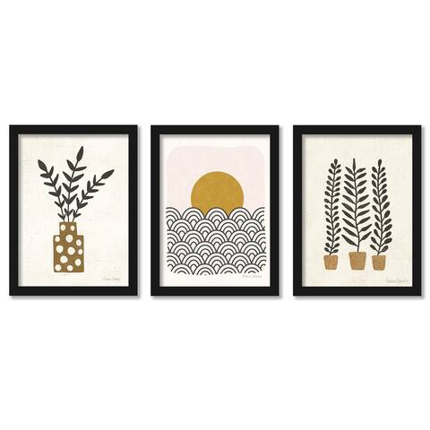 Nature Waves Pauline Stanley Abstract 2 - 3 Piece Framed Gallery Art Set