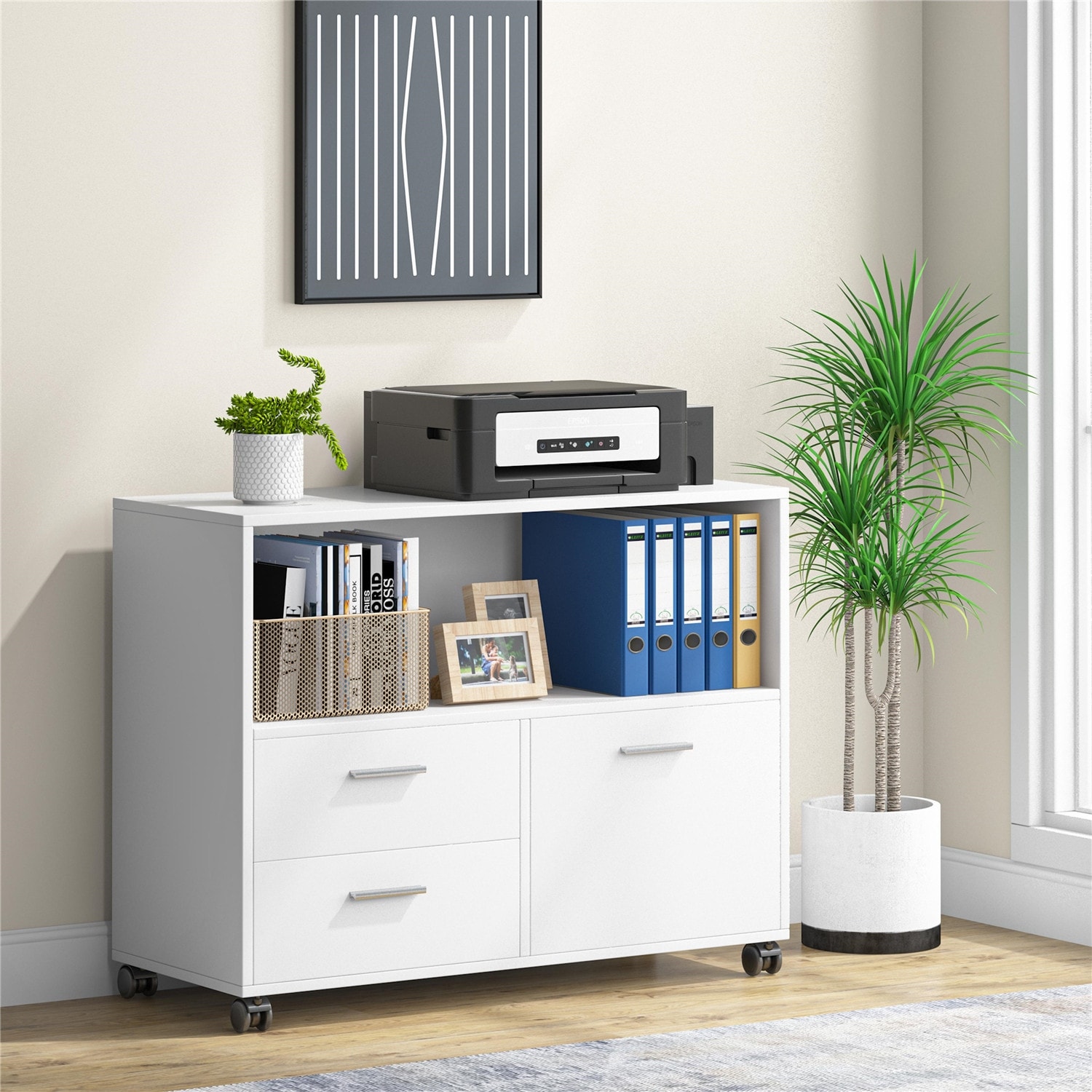 Rolling lateral online file cabinet