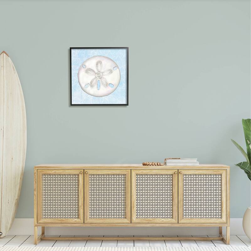 Stupell Sand Dollar Aquatic Waves Pattern Framed Giclee Art by Diannart