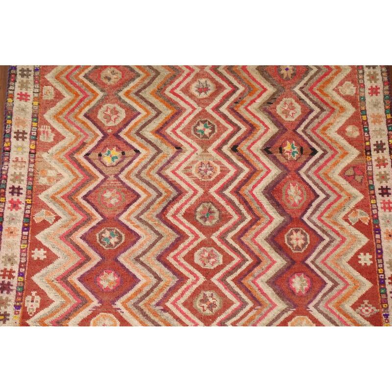 All-Over Shiraz Persian Vintage Area Rug Handmade Wool Carpet - 4'6"x 6'4"