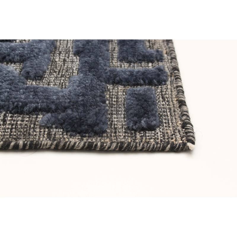 ECARPETGALLERY Hand-knotted Tangier Navy Wool Rug - 3'0 x 5'0
