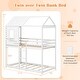 preview thumbnail 3 of 7, Gymax Twin over Twin House Bunk Bed Low-to-ground Bed Frame w/ Roof