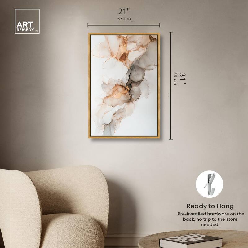 Smoky Gold Drift Canvas by Art Remedy