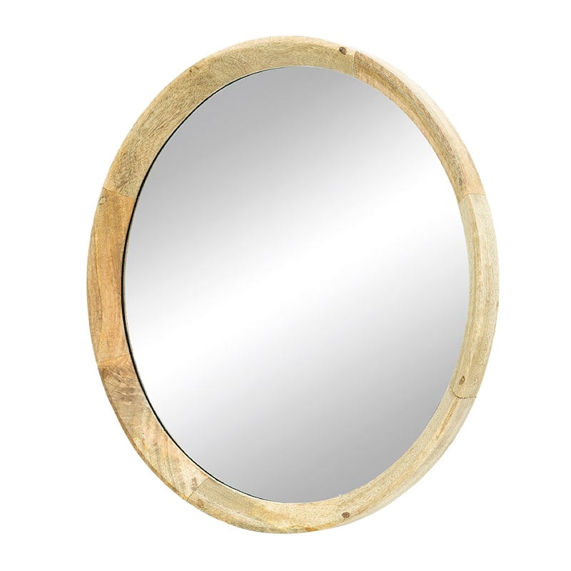 Transitional Wall Mirror with Solid Wood Frame