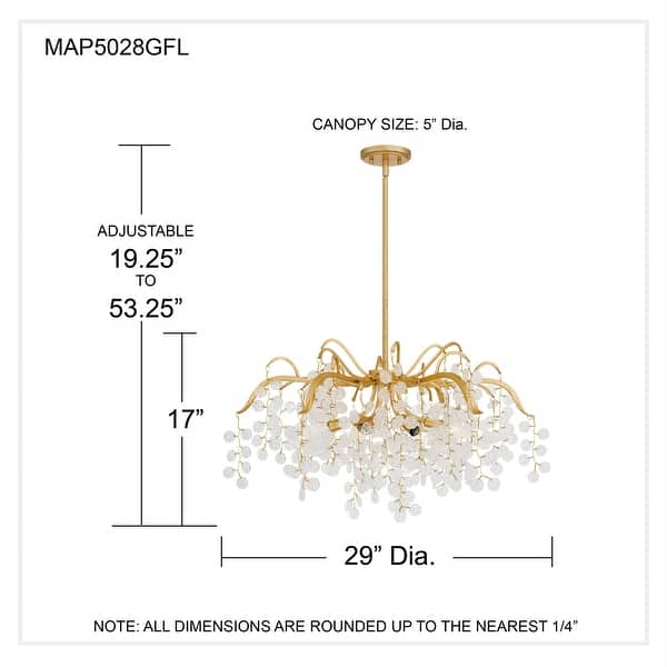 Maple 6-Light Gold Leaf Chandelier