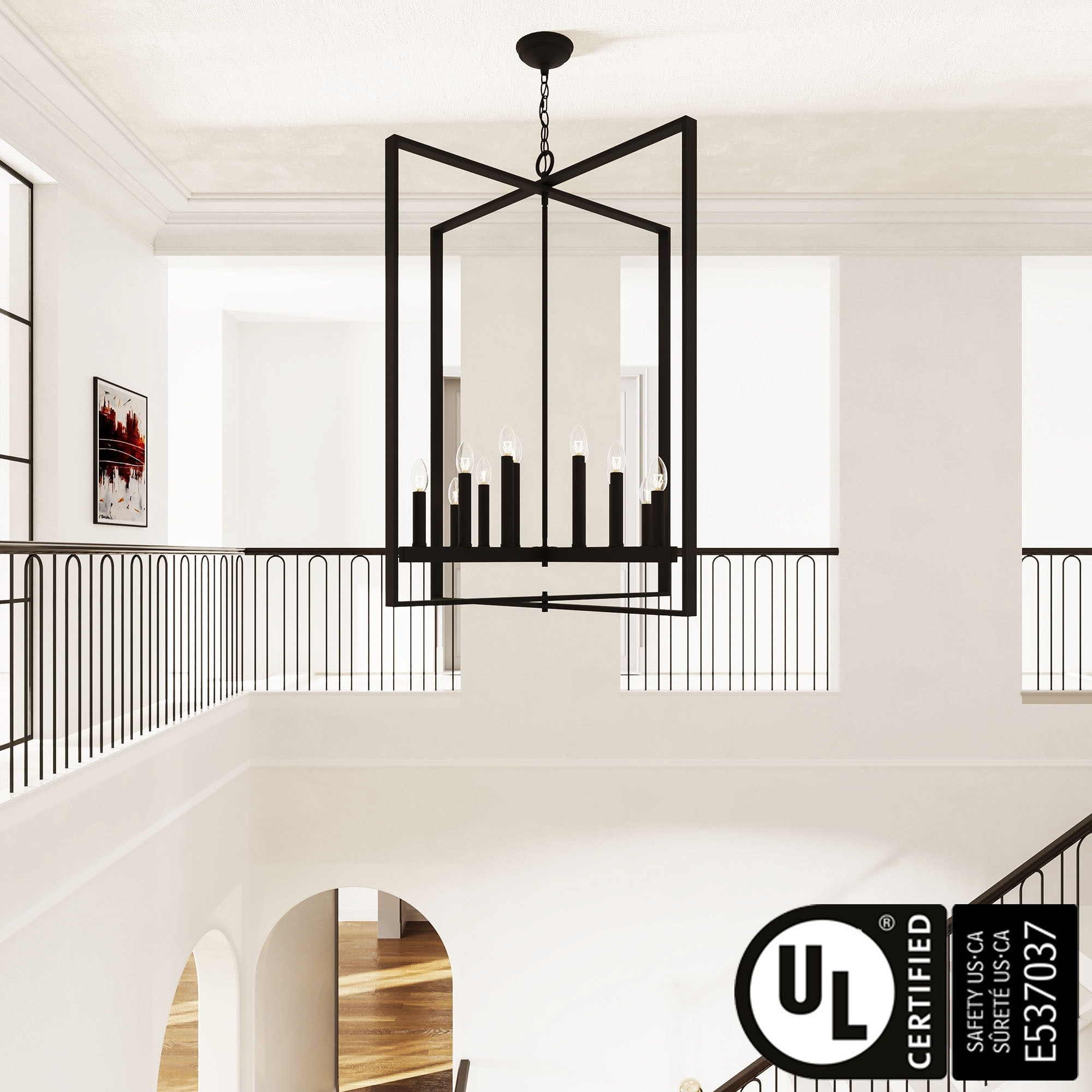 Geometric foyer chandelier outlet