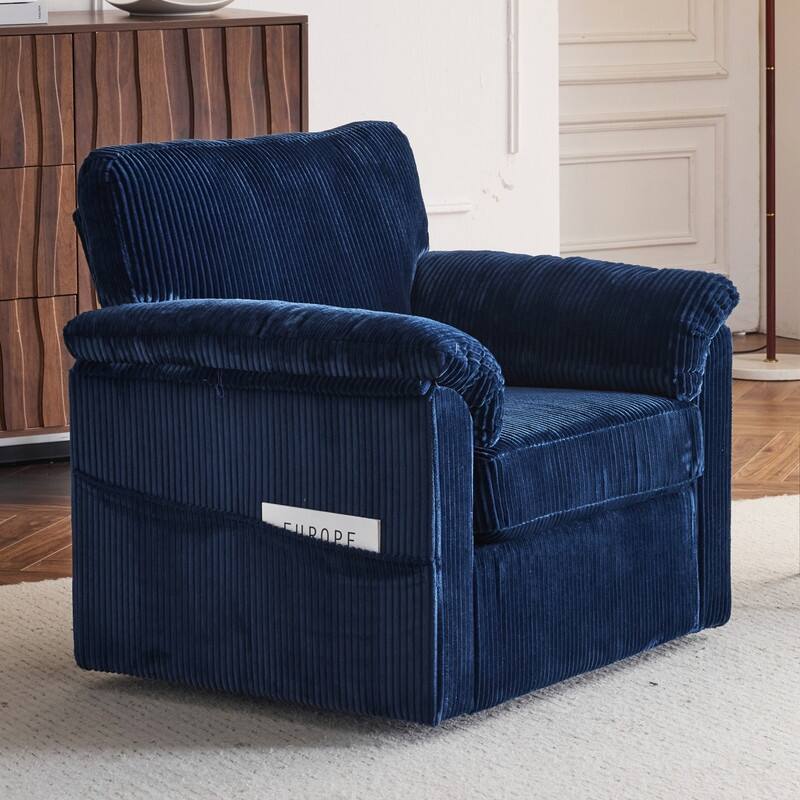 33" Corduroy Swivel Single Sofa Chair
