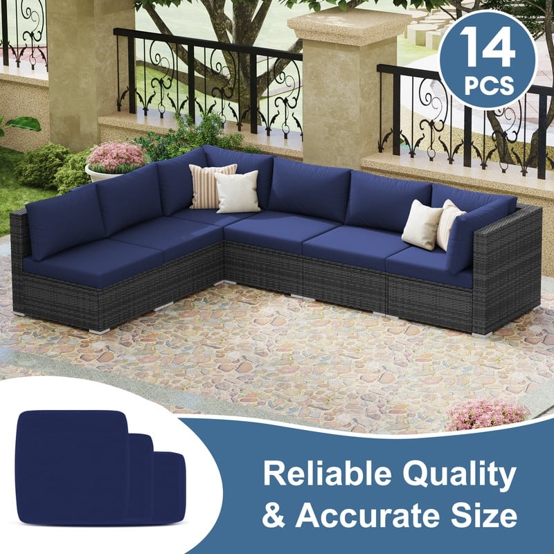 FINCATI 25.6" × 25.6" Outdoor Cushion Cover, Replacement Slipcover for Sofa Cushions, Patio Seat Cover 25.6 Inches (COVER ONLY!)