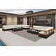 preview thumbnail 34 of 37, PURPLE LEAF GLFSF Outdoor sofas Black sofa with white seat for Yard Porch Deck Patio Conversation Sets 13seats+4 Tables/L-shaped