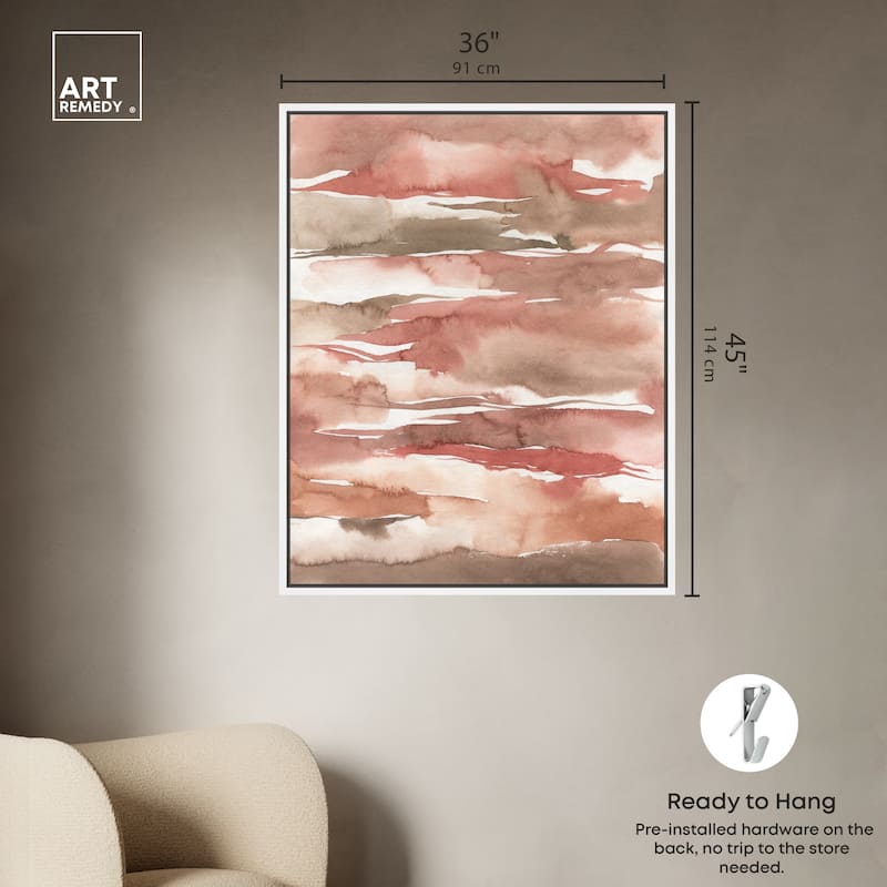 Art Remedy Tone Tinted Powders Framed Boho Abstract 1 Piece Canvas Wall Art