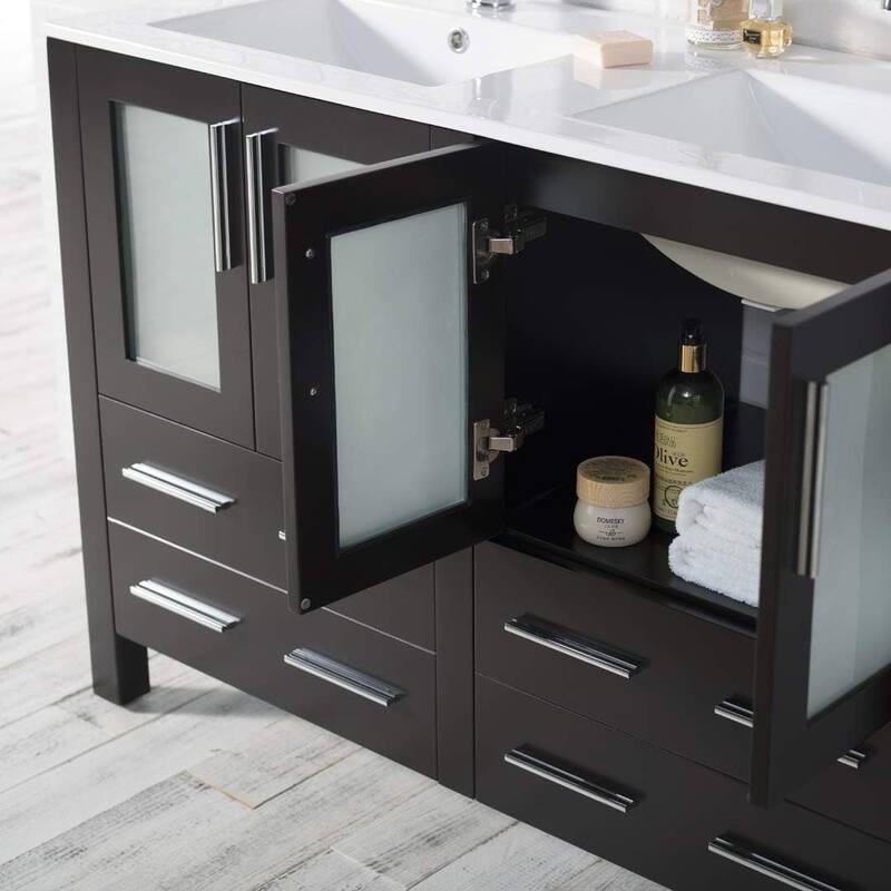 Blossom 48" Double Sink Bathroom Vanity with Ceramic Tops & Mirrors