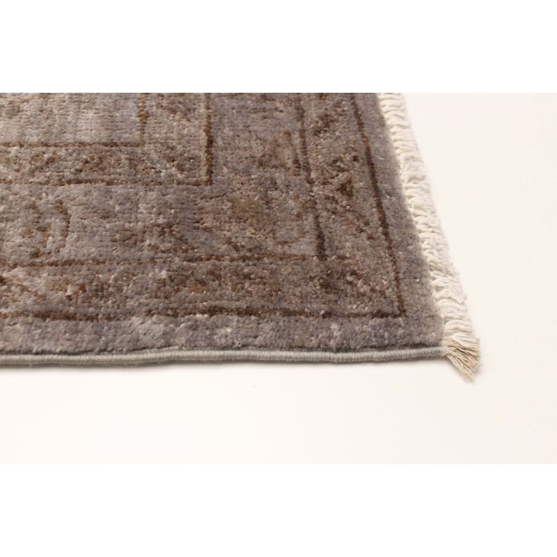 ECARPETGALLERY Hand-knotted Vibrance Grey Wool Rug - 2'5 x 9'8