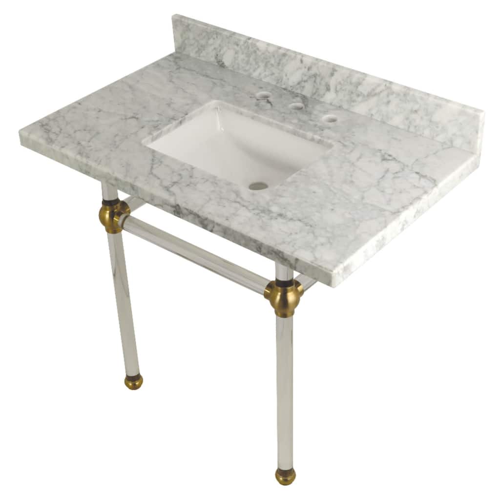 Kingston Brass Templeton 36" Rectangular Marble Wall Mounted Bathroom