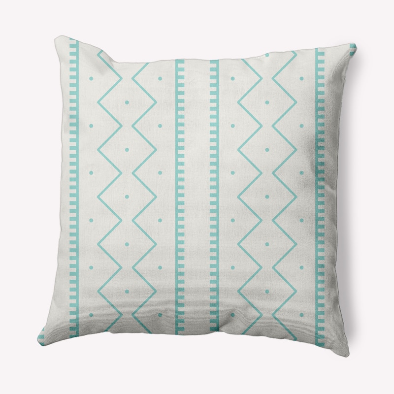 Mudcloth Indoor/Outdoor Throw Pillow - 16" x 16" - Light Blue