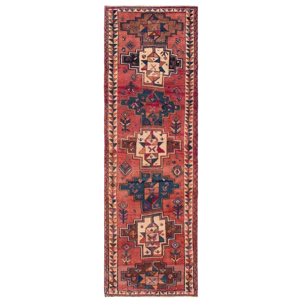 ECARPETGALLERY Hand-knotted Melis Vintage Red Wool Rug - 3'8 x 11'10