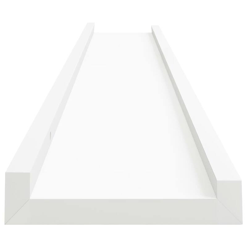 Yuli Wall Shelf Set of 2, Raised Ledge Design, Classic White 32 Inch
