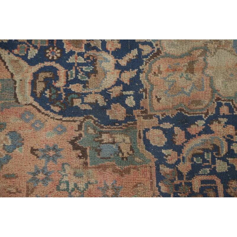 Hand Knotted Oriental 100% Wool Carpet Traditional Medallion Coral Mashad Area Rug - 9' 3'' X 6' 1''