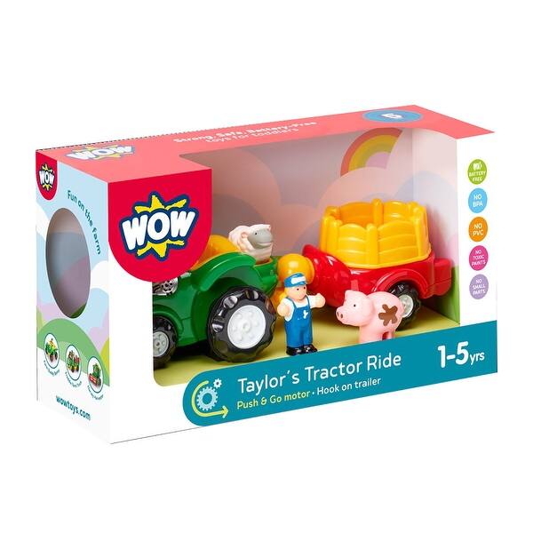 slide 2 of 2, WOW Toys Taylor's Tractor Ride, Push & Go Toy Tractor Multi - Kids
