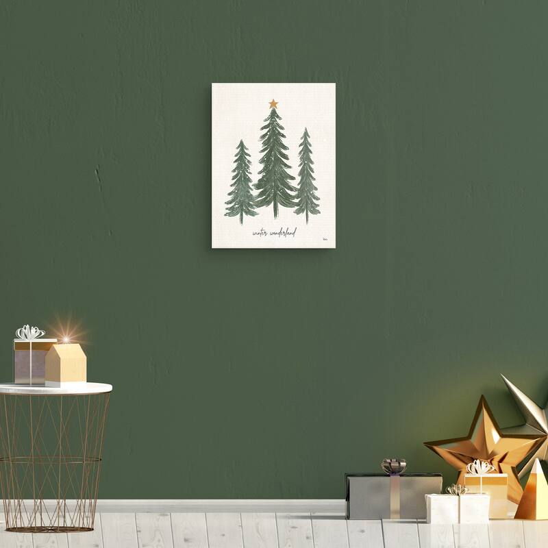 Woodland Christmas Trees Canvas Art Print