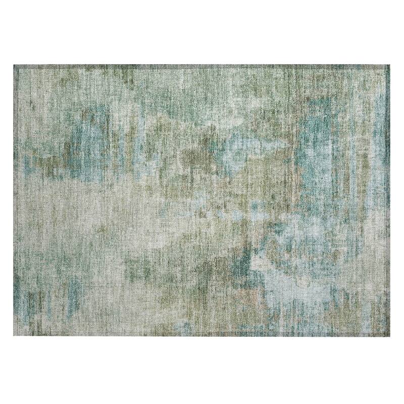 Machine Washable Indoor/ Outdoor Abstact Contemporary Chantille Rug