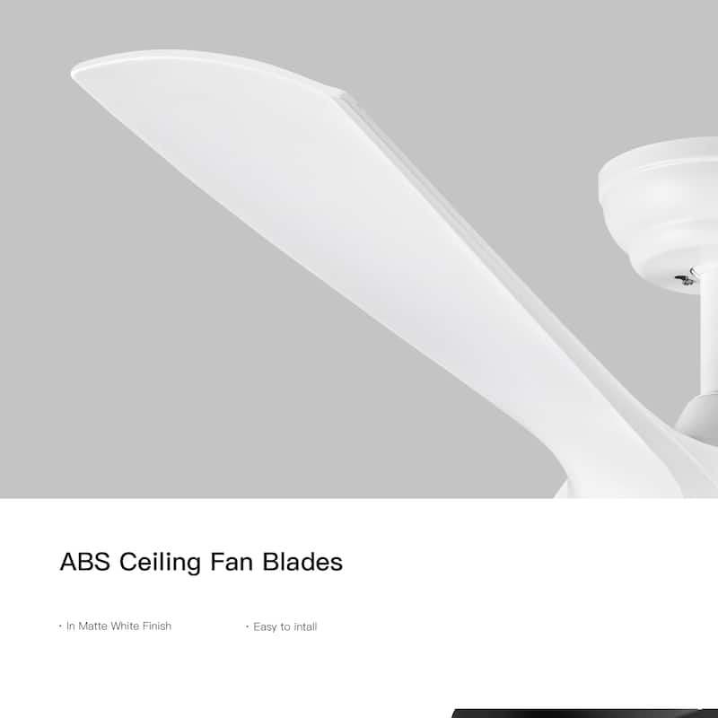 56 in. Matte White Indoor Ceiling Fan with Integrated LED Light Kit and Remote Control - 56 INCHES