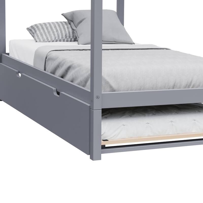 Max and Lily Twin House Bed with Trundle