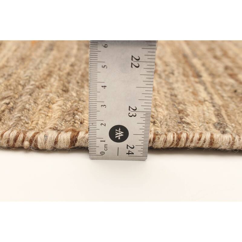 ECARPETGALLERY Flat-Weave Natural Khaki Wool Tapestry Kilim - 4'7 x 7'1