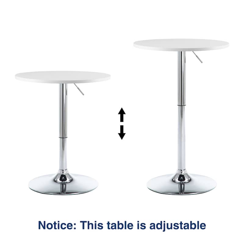 360 Swivel Round Pub Table Height Adjustable Bar Table 27.5-35.6 inches