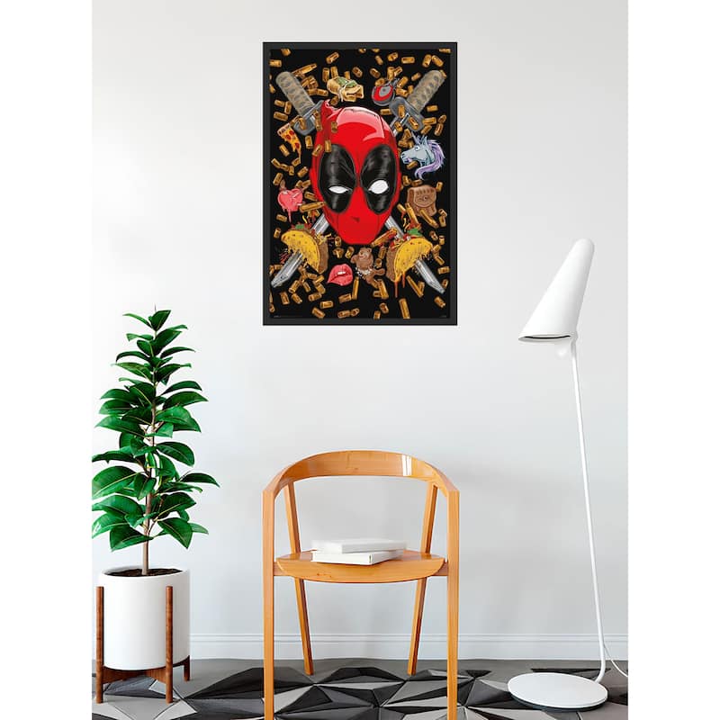 Deadpool - Bullets and Chimichangas Framed Art Poster - 24 x 36 Inch