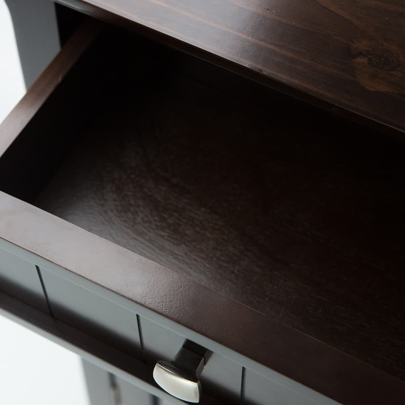 WYNDENHALL Normandy Solid Wood 36 inch Wide Small Storage Bench and 36 inch Wide Storage Cabinet