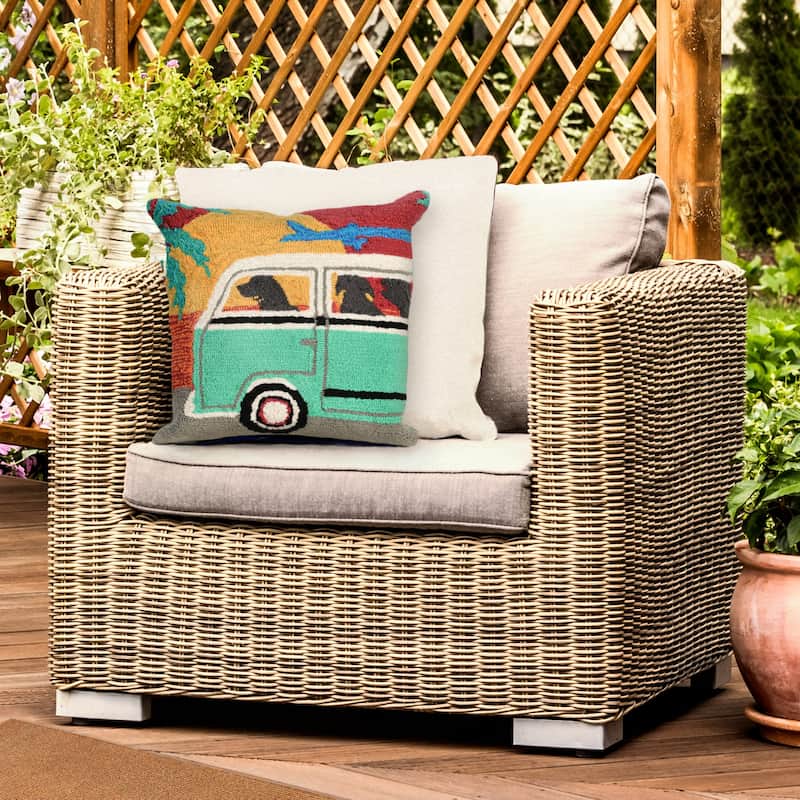 Liora Manne Frontporch Beach Trip Indoor/Outdoor Pillow Sunset 18" Square