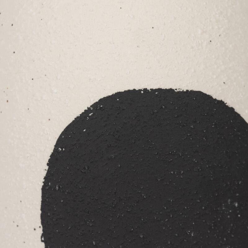 Ceramic Cylinder Geometric Funky Vase - Ivory, 15"