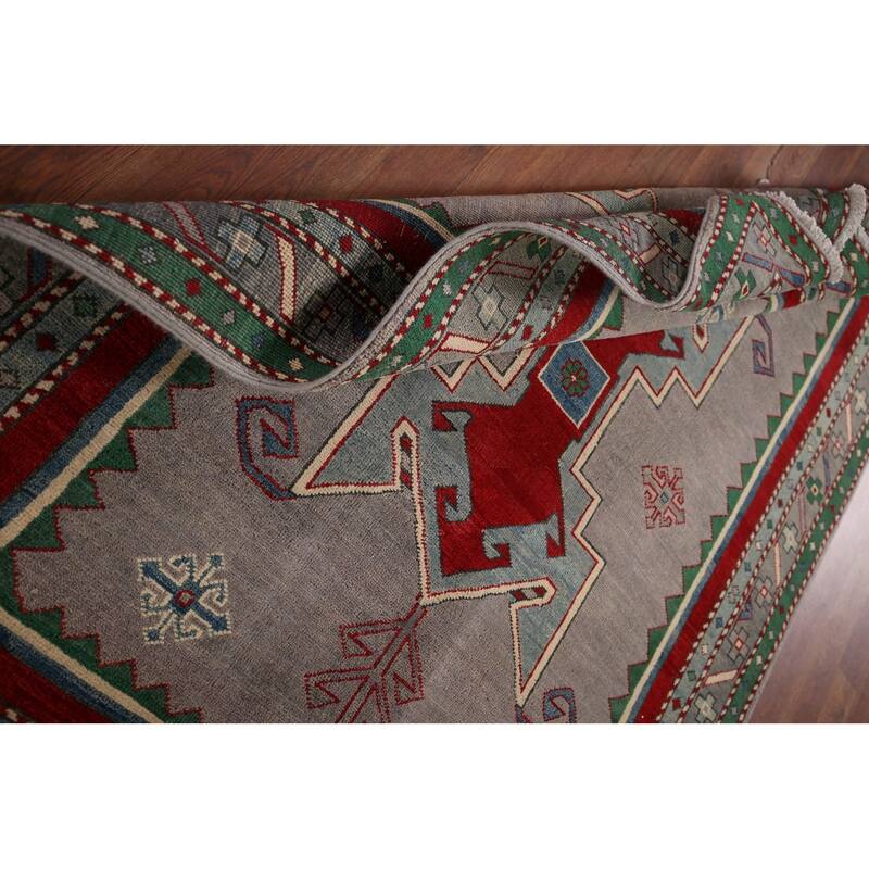 Kazak Oriental Accent Rug Handmade Wool Carpet - 4'3" x 5'8"