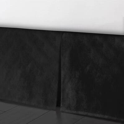 6ix Tailors Cascade Velvet Ebony Bed Skirt 15"