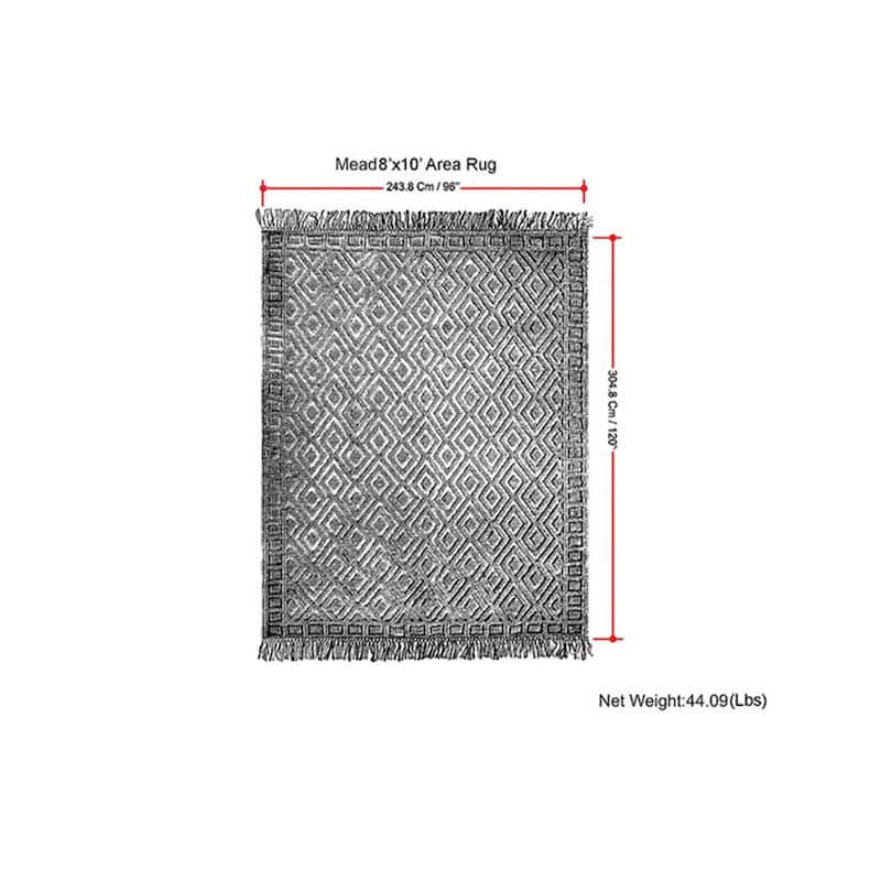 Wyndenhall Pickett 8 x 10 Area Rug Contemporary in Ivory - 8 ft x 10 ft 96"d x 120"w x 0.5" h