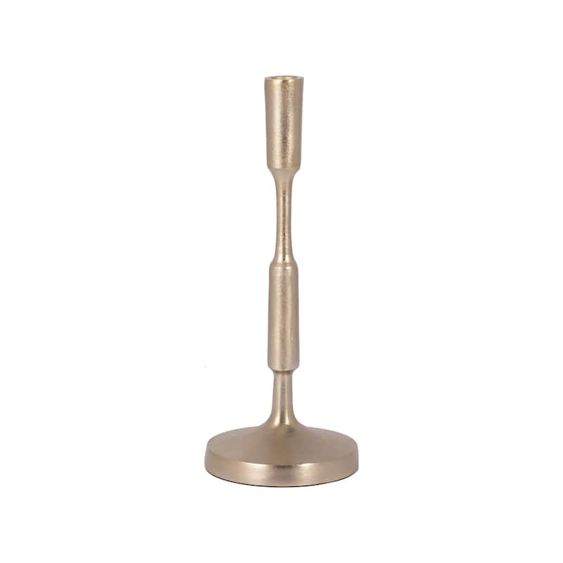 Champagne Metal Candle Holder Contemporary Aluminum Narrow Taper Candle Holder for Home, Office, Event Decor