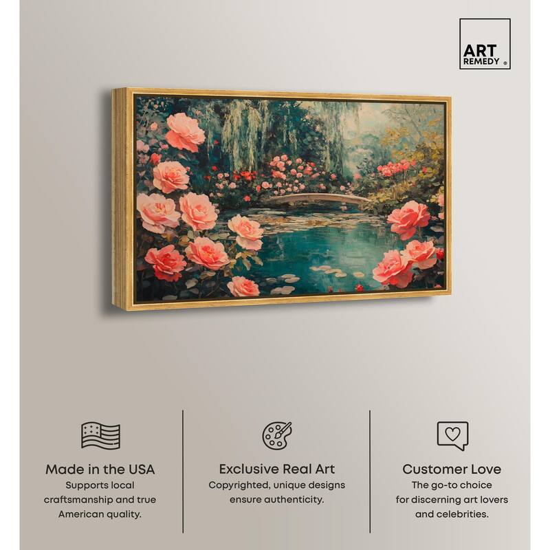 Rose Garden Bridge II Canvas by Art Remedy