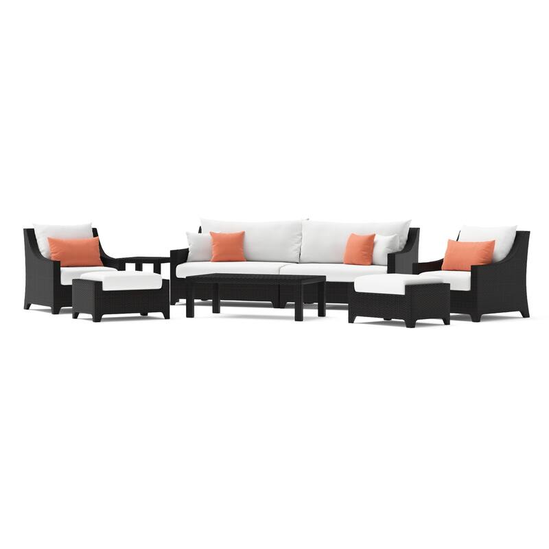 Deco 8 Piece Aluminum Outdoor Patio Sofa & Club Chair Set