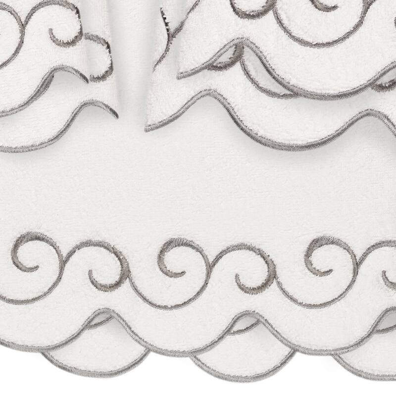 Authentic Hotel and Spa 100% Turkish Cotton SIMPLICITY Scallop Embellished Towel Collection