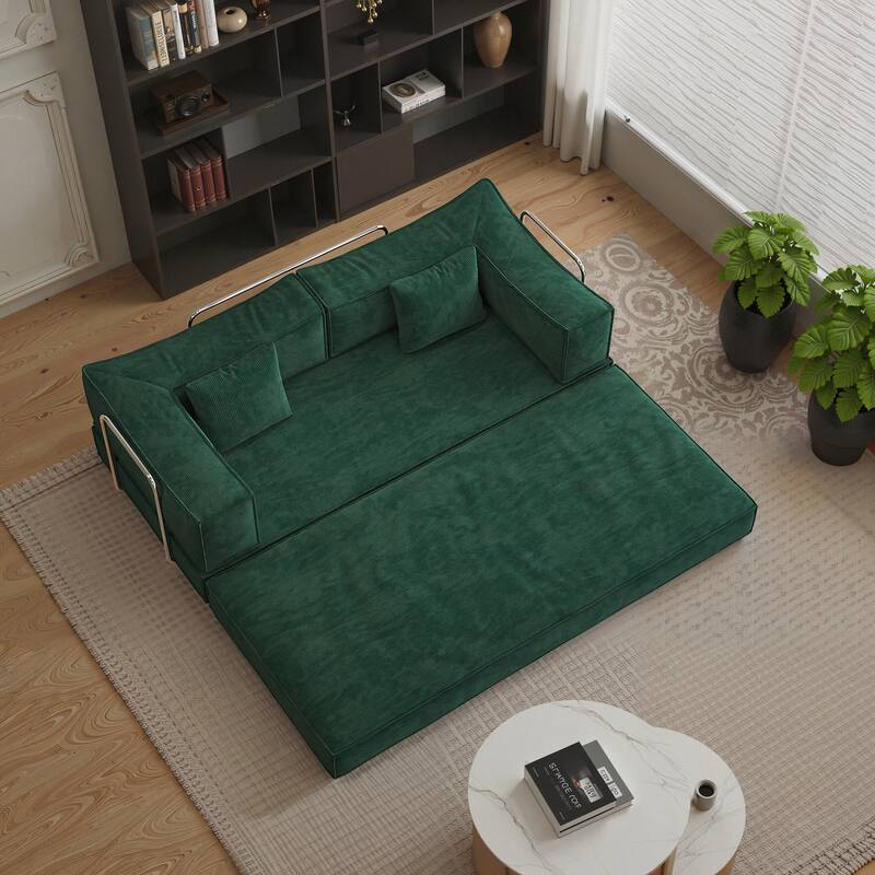 78.8 inch Modular sofa,convertible pudding block sofa(Green)
