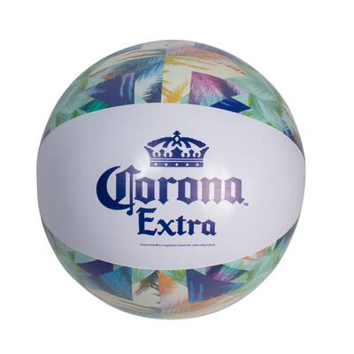 20" Corona Tropical Blue and Green Inflatable Beach Ball