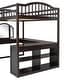 preview thumbnail 53 of 52, Solid Wood Loft Bed with Bulit-in U-shaped Desk and 2 Drawers, Full Size Loft Bedframe with Storage Shelves and Tri-fold Mirror