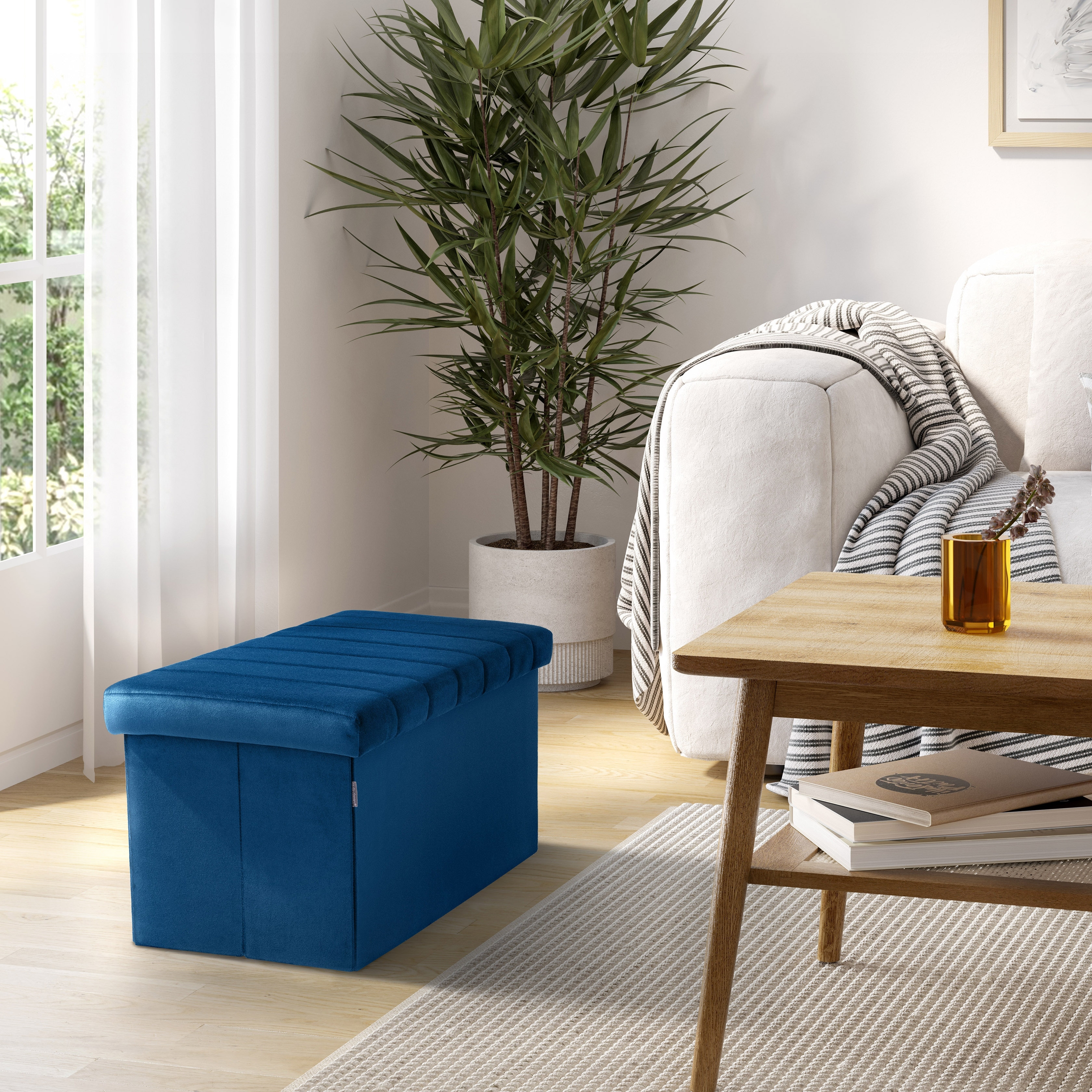 Velvet Foldable Storage Chair Storage Cube Ottoman Seville