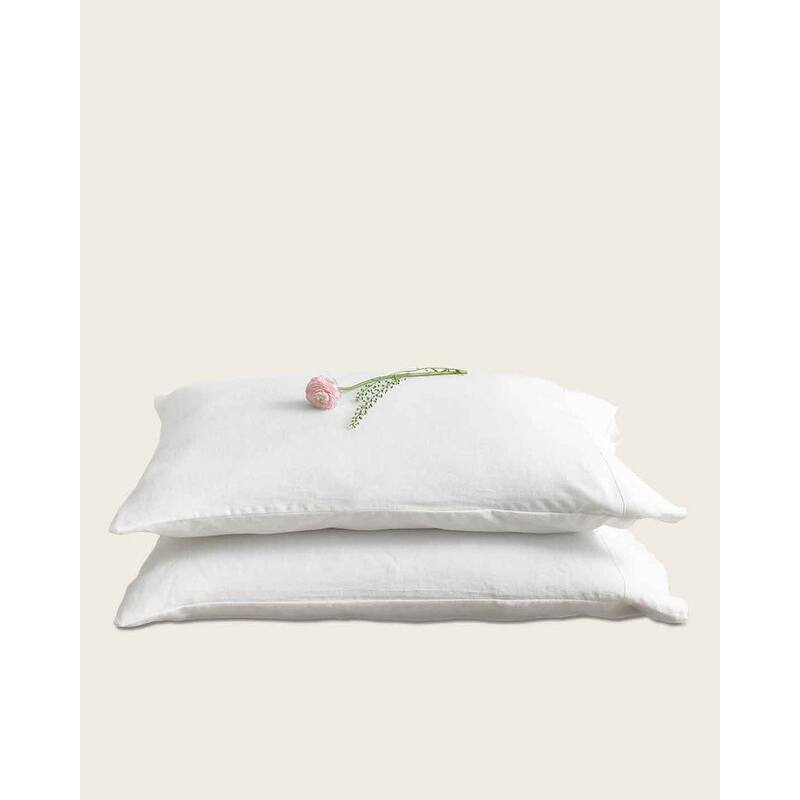 Baloo Living - Stonewashed Linen Pillowcases - Set of 2 - King - White