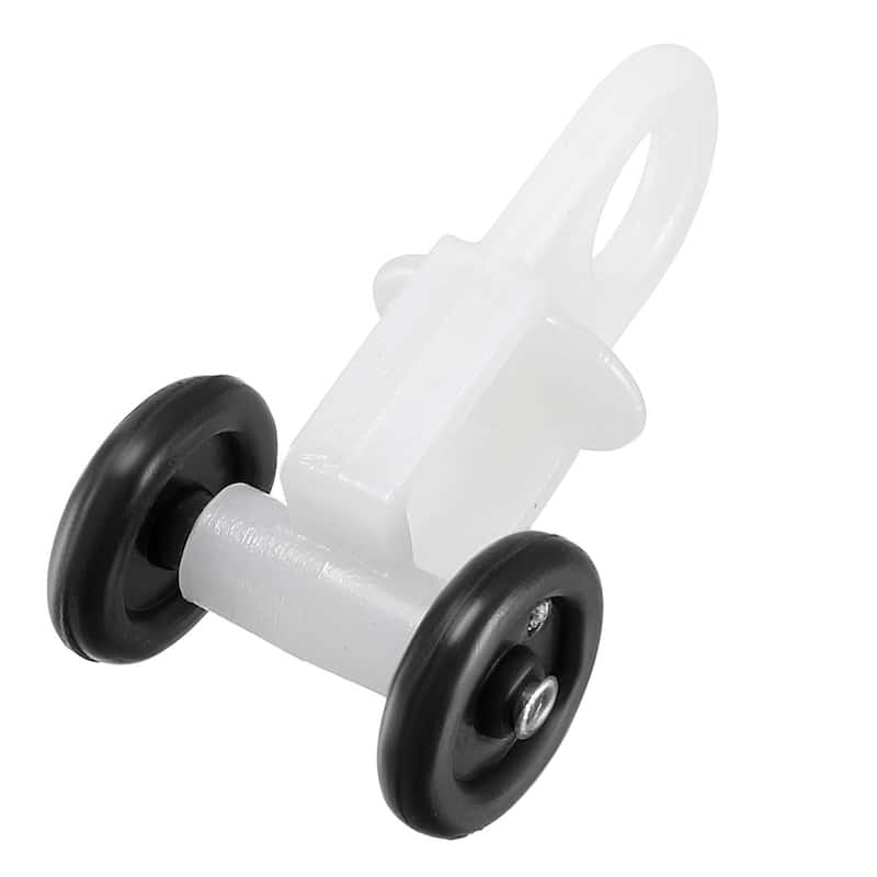Curtain Track Rollers Plastic Twin Wheeled Carriers 12mm Dia 20 Pcs - White,Black