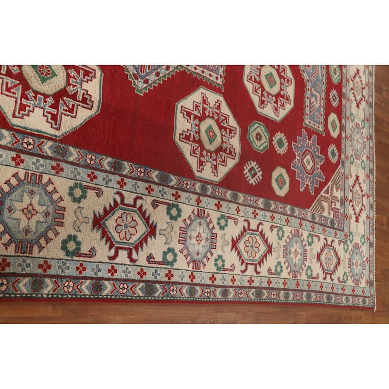 Red Kazak Oriental Area Rug Hand-Knotted Wool Carpet - 8'6"x 11'6"