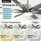 preview thumbnail 65 of 128, Sofucor 52/66/72/76/84Inch Large Ceiling Fan with Dimmable LED Light ,Remote&APP Control,8 Blades for Large Living Room,Porch