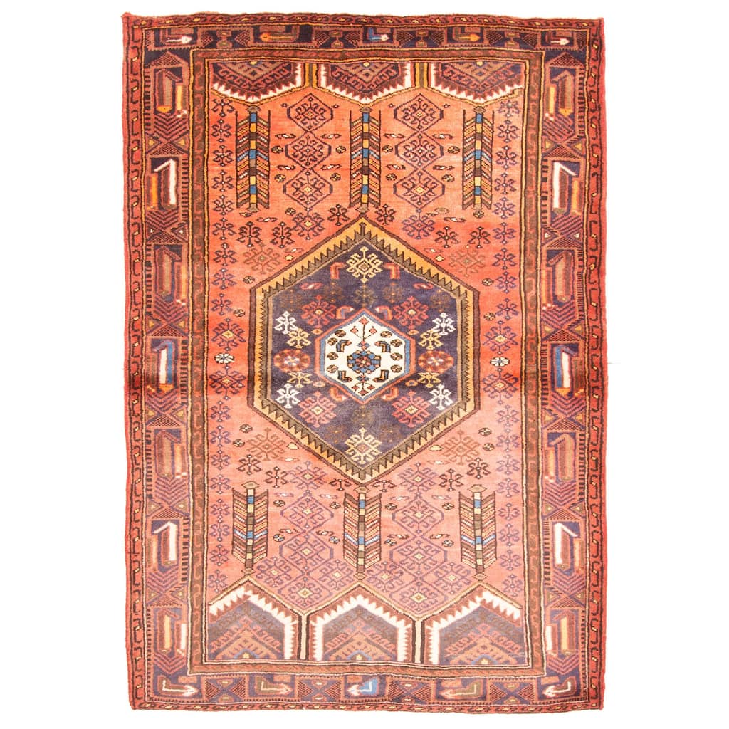 ECARPETGALLERY Hand-knotted Andelz Red Wool Rug - 4'2 x 6'4